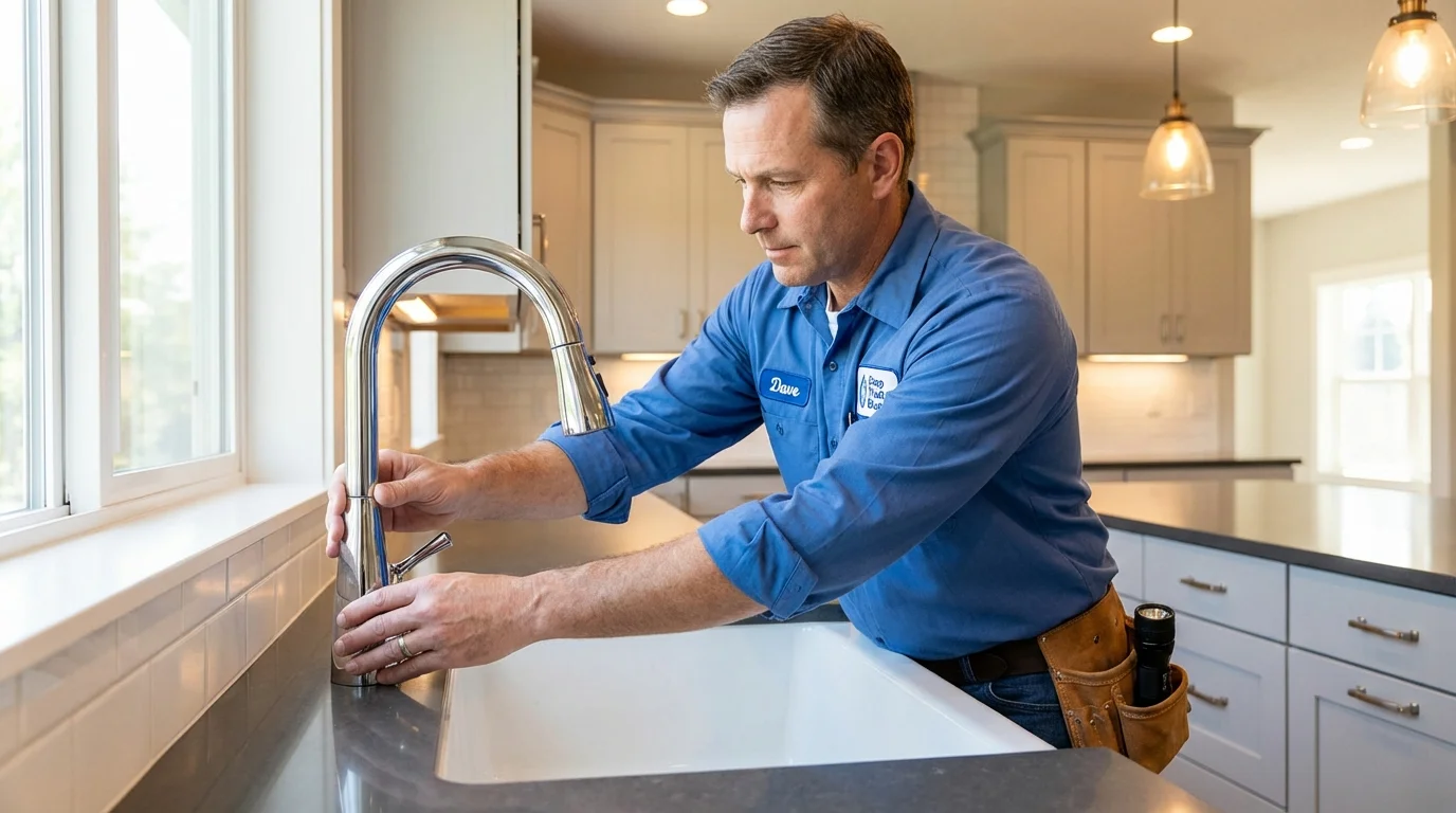 Kitchen faucet installation by Johns Plumbing LLC in Almont