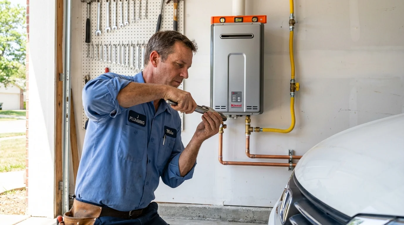 Tankless water heater installation by a Johns Plumbing LLC plumber in Almont